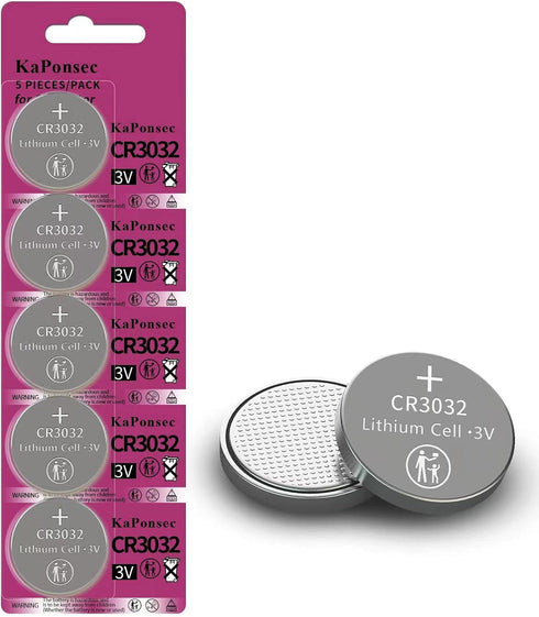 CR3032 3V Lithium Button Coin Cell Battery, 5 Packs