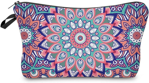 Deanfun 3 Piece Set Waterproof Cosmetic Bag, Travel Toiletry Pouch Makeup with Zipper (Mandala 1)