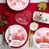 ZHUIGUANGZE 9 Inch (24 Valentine's Day Heart Disposable Paper Plates, Round Truck Love Print Pattern Dessert Plates