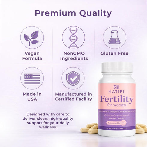 Natifi -60 Conception Fertility Prenatal Vitamins Regulate Cycles, Balance Hormones, Aid Ovulation. Conception