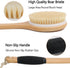 OWIIZI Round Head Back Scrub Brush for Body Shower, Wooden Long Handle, Skin Exfoliator Scrubber for Wet or Dry Use