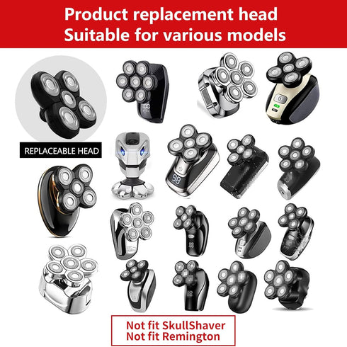 Men's Electric Shaver Replacement Heads - 5 Head Fiveblade for Wet & Dry Shaving, Waterproof Multi-Functional