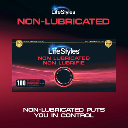 Pack, 100 Count LifeStyles Non-Lubricated Natural Rubber Latex Condoms Value