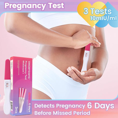 Tests,6 10 MIU/ml,Over 99% 3 Packs Pregnancy Test Early Detection HCG Days Before Missed Period,High Sensitivity