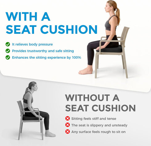 (16.9x15), Tailbone Tsumbay Firm Support Coccyx Cushion for Office Chair - Orthopedic Memory Foam, Standard Size Pain