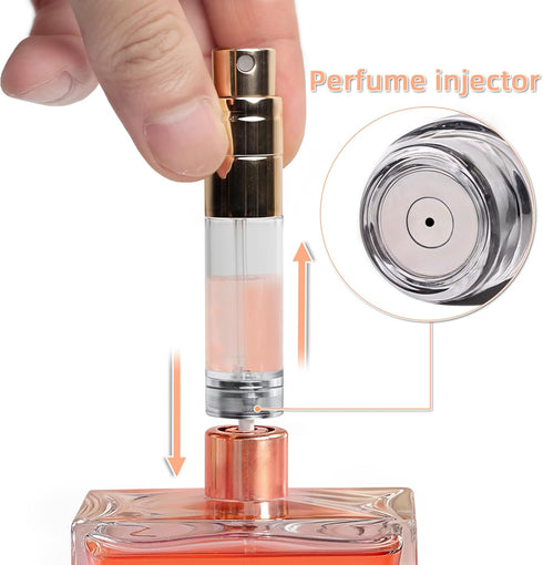 AC00SI Perfume Atomiser, Magnetic Lid Refillable Bottle, 5ml (Silver) - Portable & Leak-proof