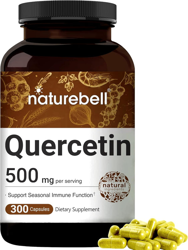 NatureBell Quercetin 500mg - 300 Capsules, Ultra Strength Quercetin Supplement for Immune Support