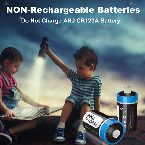 CR123A 3V Lithium Battery, 4 Pack 1600mAh with 10-Year Shelf Life for Flashlight Alarm System