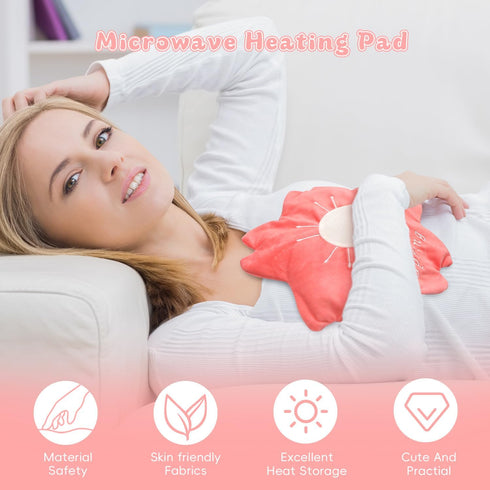 Pack Cozy Microwavable Heating Pad for Period Cramps Pain Relief- Microwave Heating Pad for Girls with Moist Heat
