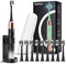 Sonic Electric Toothbrush for Adults and Kids, 10 Brush Heads, Travel Case, 15 Modes, 42,000 VPM Motor, 90 Days Charge