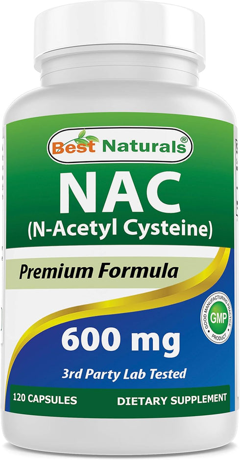 Best Naturals NAC - N Acetyl Cysteine 600 mg 120 Capsules - Powerful Antioxidant