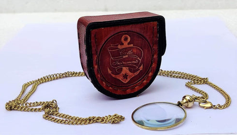 Magnifying Glass with Necklace Chain, Optical Monocle for Library Reading, Jewelry, and Fine Print