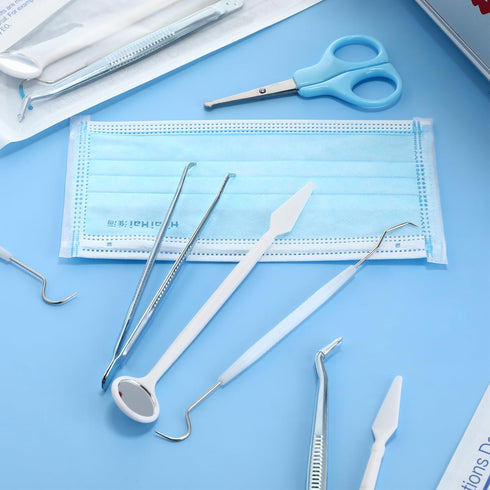 TrelaCo 50 Sets Disposable Dental Tools, Dental Picks, Mirror, Explorer for Oral Cleaning