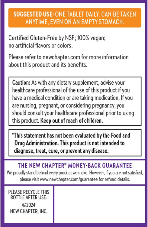Immune 60 Count New Chapter Fermented Vitamin C + Elderberry, ONE Daily for Support & Collagen Protection, Made