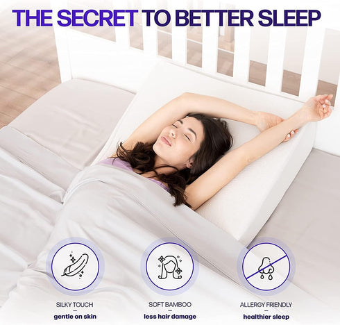 Silverback Wedge Pillow 7.5" Recommended 2" (25" Wx26 Lx7.5 Wedge Pillow for Acid Reflux - Dr. Height, Luxurious Memory