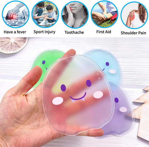 5 PCS Boo Boo Ice Pack, Kid Reusable Hot Cold Pack for Pain Relief, Wisdom Teeth, Baby Colic
