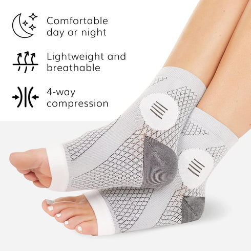 BraceAbility Neuropathy Socks for Women and Men, Toeless Compression Foot Socks for Peripheral Neuropathy, Diabetic,