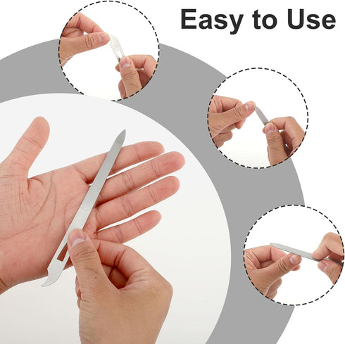 simarro 6 Pcs Metal Nail Files - Stainless Steel Double Sided Manicure Files for Fingernail and Toenail Care