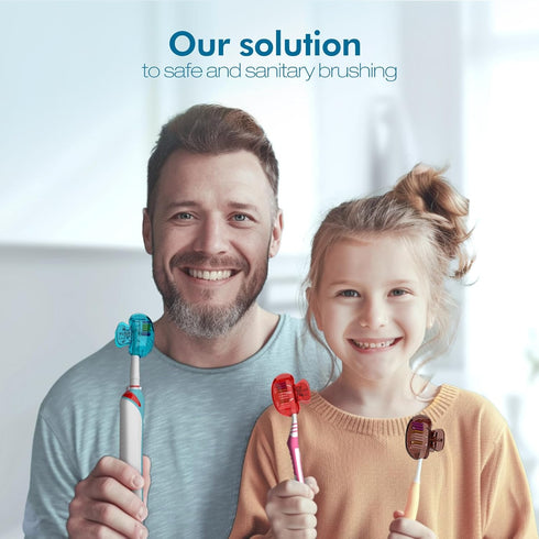 Nincha 4-Pack Multicolor Toothbrush Head Covers - Universal Clip-On Protector for Manual & Electric Brushes