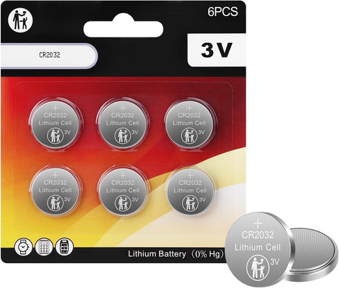 Lfeeuiaty CR2032 3V Lithium Batteries(6 Pack)