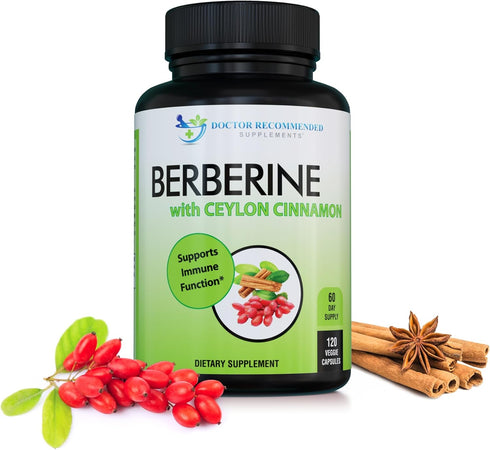DOCTOR RECOMMENDED SUPPLEMENTS Berberine with Ceylon Cinnamon, 1200mg Berberine & 100mg Organic Ceylon Cinnamon