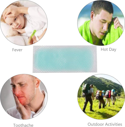 20 Pcs Cool Gel Pads - Cooling Gel Patches, Cooling Forehead Strips to Relieve Headache, Toothache, Muscle Ache,
