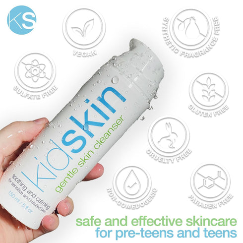 Kidskin Gentle Skin Cleanser for All Skin Types - 5 fl. oz | Hydrating Facial Cleanser for Kids, Teens, Cruelty-Free