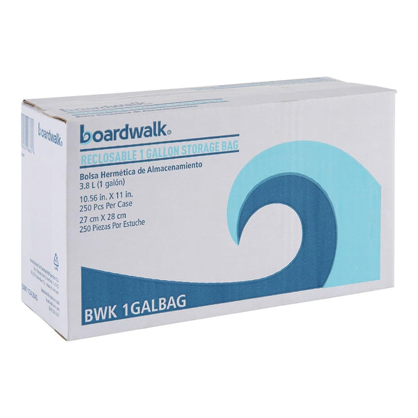 Boardwalk Reclosable Food Storage Bags (1 gal, 1.75 mil, 250/Box) - Clear 10.5" x 11" Food Storage Solution