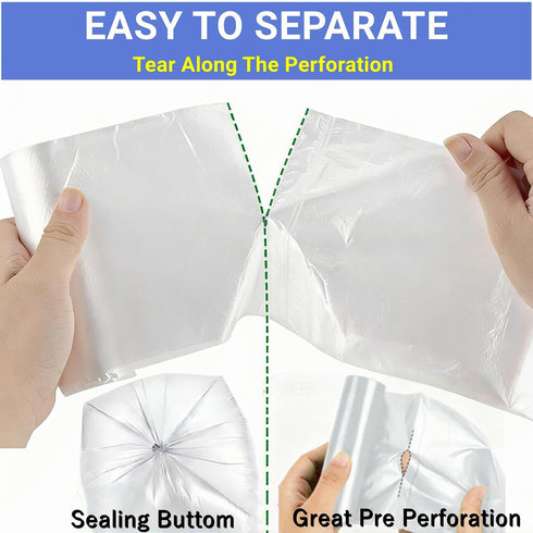 LONGOMA 4 230 Counts 24 19" 4-6 Gallon Trash Bags, Flexible & Durable Small Garbage Bags x Extra Thick Sturdy Trash