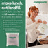 Home Compostable Resealable Gallon Bags, 60 Count (10.5"x10.5"), Microwave & Freezer Safe Organic Food Storage Container