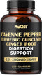 Extract 10:1 Cayenne Pepper Supplement with Turmeric Curcumin, Ginger Root, 210 Capsules for Immune Support