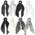 SUSULU Hair Scrunchies for Women, Solid Color Fabric Bobbles, Elastic Hair Ties (Black White)