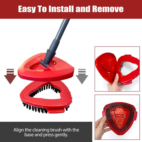 Scrub Brush - 2 Pack Spin Mop Scrub Brush Head Compatible for Easywring 1 Tank System, Stiff Bristle Cleaning Brush
