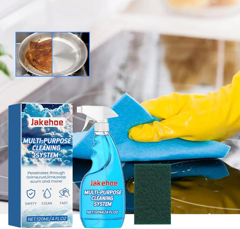JAKEHOE 4 oz, Multi-Purpose Cleaning System with Spray Bottle and Scrub Pad, fl Gentle Formula