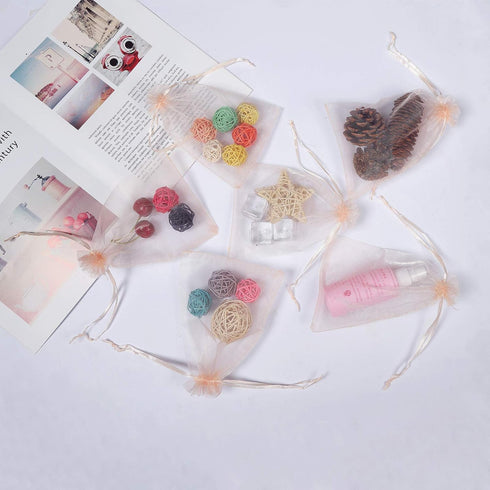 Tendwarm 50PCS Organza Gift Bag - 5X7 Inches Drawstring Favor Pouches for Jewelry Candy Mesh Bags