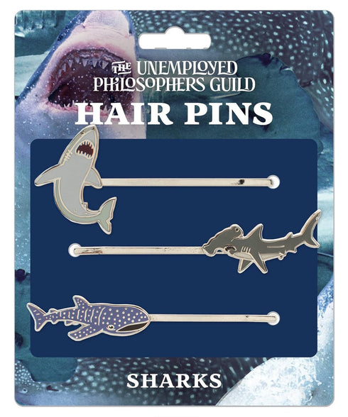Shark 3 Hair Pins Set - Great White, Hammerhead, and Whale Shark Hair Accessories