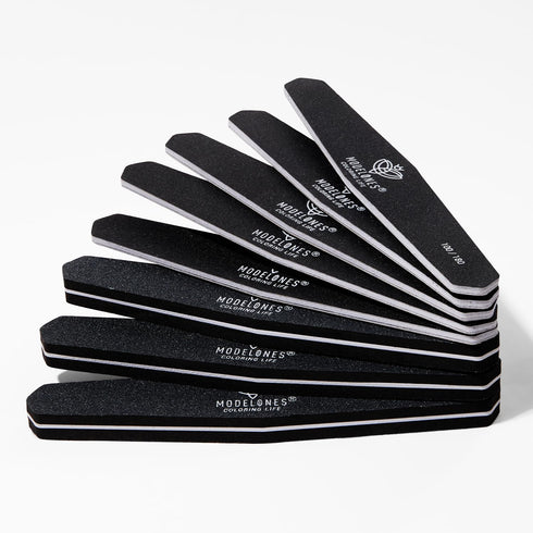 Modelones 8Pcs Nail File and Buffer Set, Professional Double Sided 100/180 Grit Gel Nail File for Acrylic and Natural