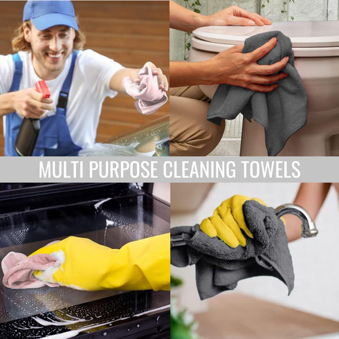 Microfiber Cleaning Cloth Roll - 75 Sheets, Tear Away Towels for Cars, Garage, and Household Cleaning Supplies