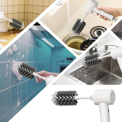 MEFELF 2 4 1500mAh Electric Spin Scrubber - Cordless Handheld Cleaning Brush with Speeds & Brush Heads, Rechargeable