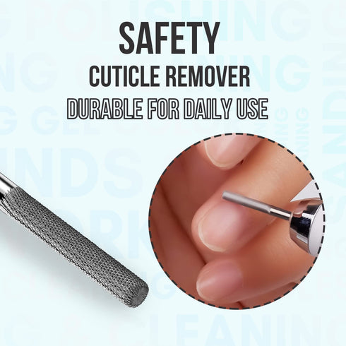 Makartt Silver Cuticle Nail Drill Bit, Safety Tungsten Carbide Cuticle Remover for Electric Nail File, 3/32''
