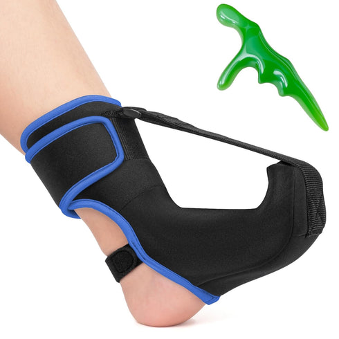 Plantar Fasciitis Night Splint Sock with Hand-Held Massage Tool Upgraded Soft Plantar