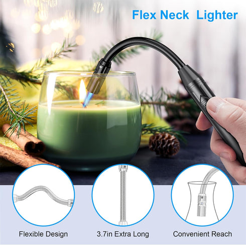 Torch Lighter Refillable Butane Lighter Long Flexible Neck Multipurpose Lighter for Candles Grill BBQ Fireplaces Kitchen Camping (No Prefilled) by TOPKAY