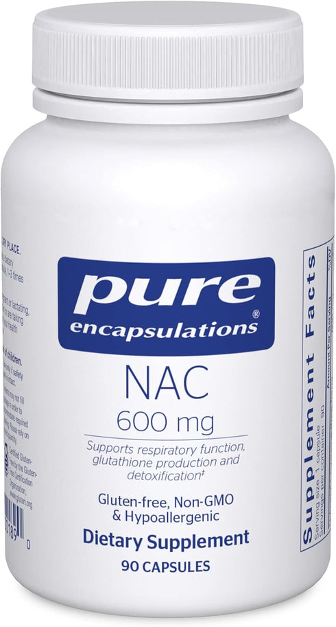 Pure Encapsulations NAC 600 mg - NAC Supplement for Lung Health & Immune Support, 90 Capsules.
