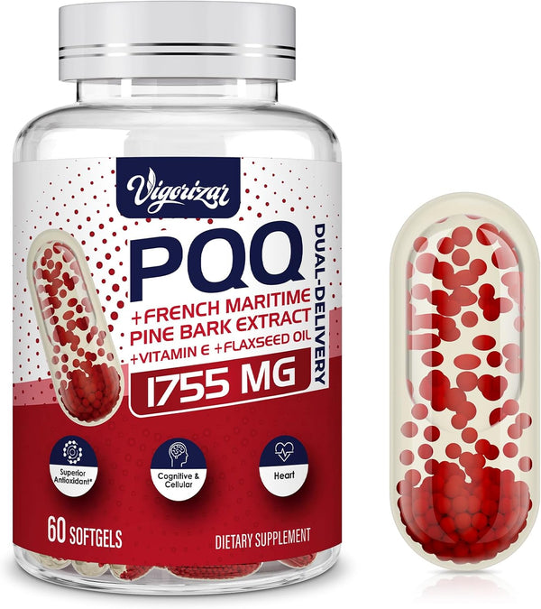 French Maritime Pine Bark Extract 200 mg, Premium Pycnogenol with PQQ for Vascular, Heart & Joint Function