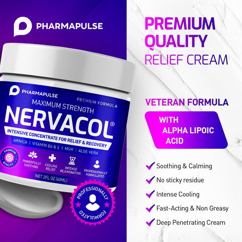 Pharmapulse B6, Neuropathy Cream Maximum Strength for Feet, Hands, Legs, Toes, Lower Back - Alpha Lipoic Acid, Arnica