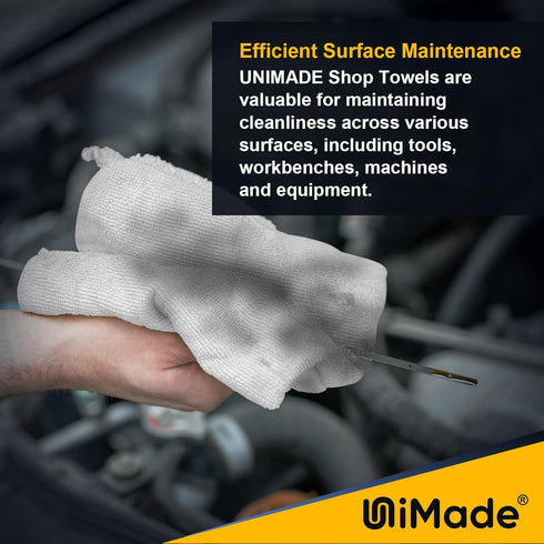 Shop Towels Rags, 50 Pack Reusable Microfiber Cleaning Cloths for Car Kitchen Automotive, 11.5"x 11.5", White