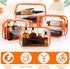 Weewooday 12 Pieces Clear Cosmetics Bag, Waterproof Makeup Bag for Vacation Bathroom, Portable Zippered Organizer