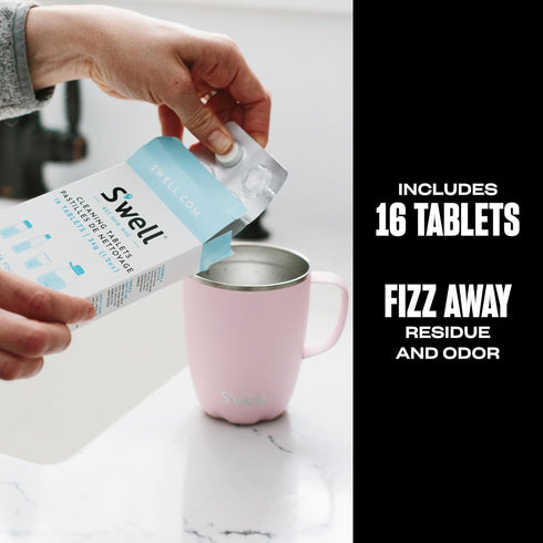 S'well Accessory Fast-Acting Effervescent Fizz Away Residue and Odor-Chlorine-Free and Derived from Natural Substances, 16 Tablets, Cleaning Tablets for Stainless Steel
