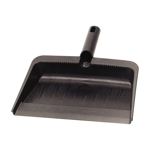 Carlisle FoodService Products 8 Inch Heavy-Duty Dust Pan, Durable Plastic, Black - For Home and Commercial Use