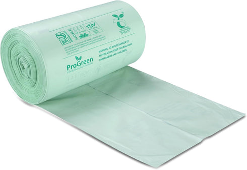 ProGreen 33 1.1 D6400 Compost Bags Gallon Compostable Trash Bags, Extra Thick Mil, Compost Kitchen Bin Bags, Food